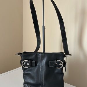 Coach Soft Black Leather SoHo Crossbody Shoulder Bag Handbag Purse